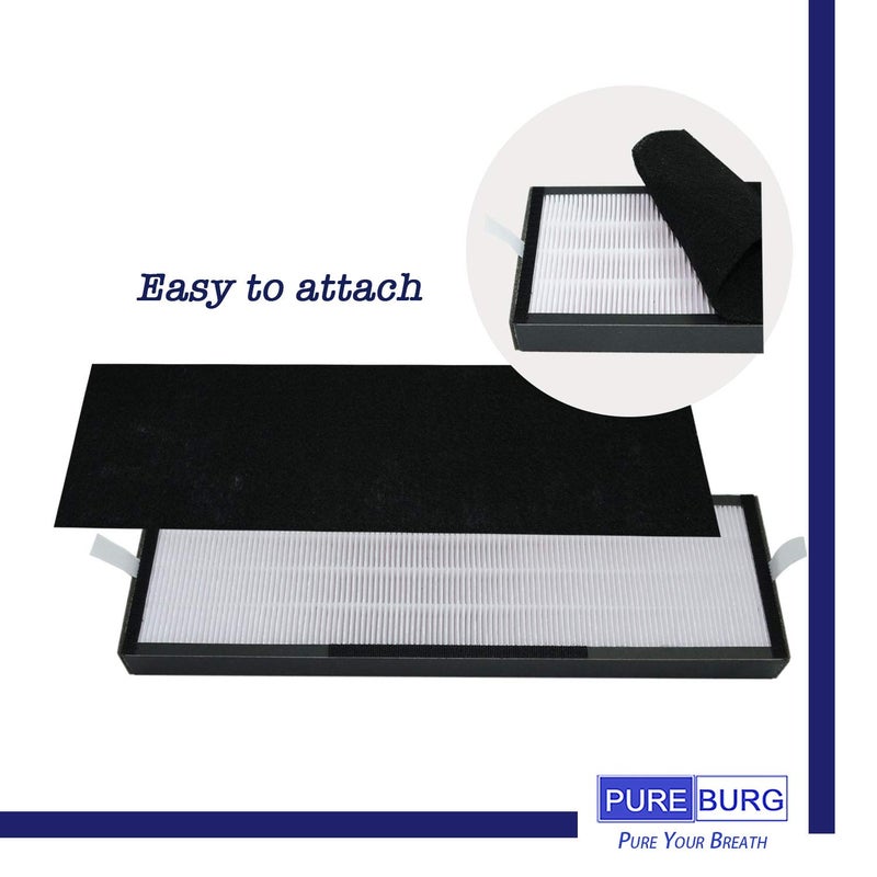 PUREBURG Replacement Filter Compatible with Alen T500 Air Purifier, 2-Pack H13 HEPA + 4 Activated Carbon Filters,Cooking Odor & Voc's Remove version - Image 3